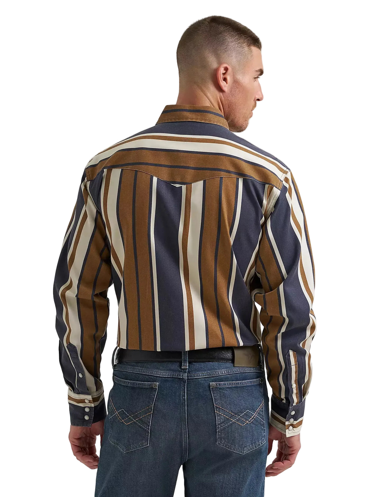 Wrangler Men's Amber Wheat Vintage-Inspired Brushpopper Western Snap Work Shirt 112385789