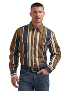 Wrangler Men's Amber Wheat Vintage-Inspired Brushpopper Western Snap Work Shirt 112385789