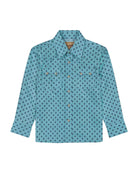 Wrangler Boy's Dusky Teal Retro Western Snap Plaid Shirt with Sawtooth Pockets 112385921