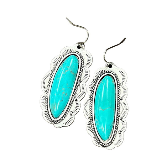 Women's Isac 2" Long Turquoise Earrings 