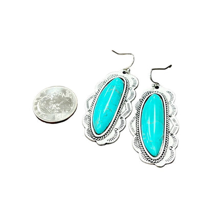 Women's Isac 2" Long Turquoise Earrings 