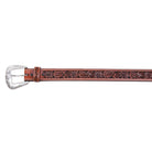 Men's Cowboy Chrome Cognac Belt with Floral Tooling 1136