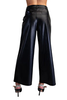 ee:some Women's Black Pleather Wide Leg Pants 