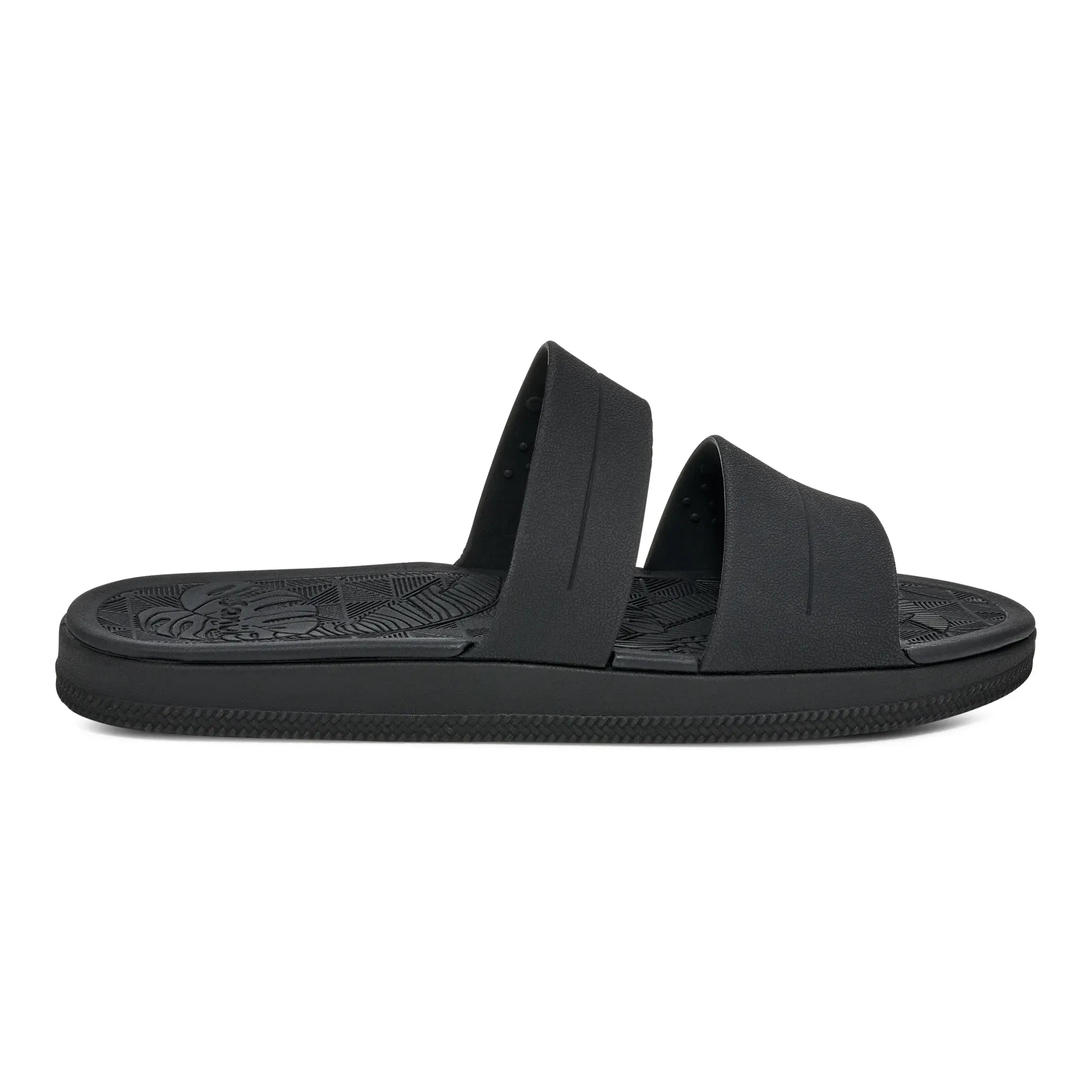 Women's Sanuk Black Funshine 2 Strap Slip on Sandals 1165331-BLK