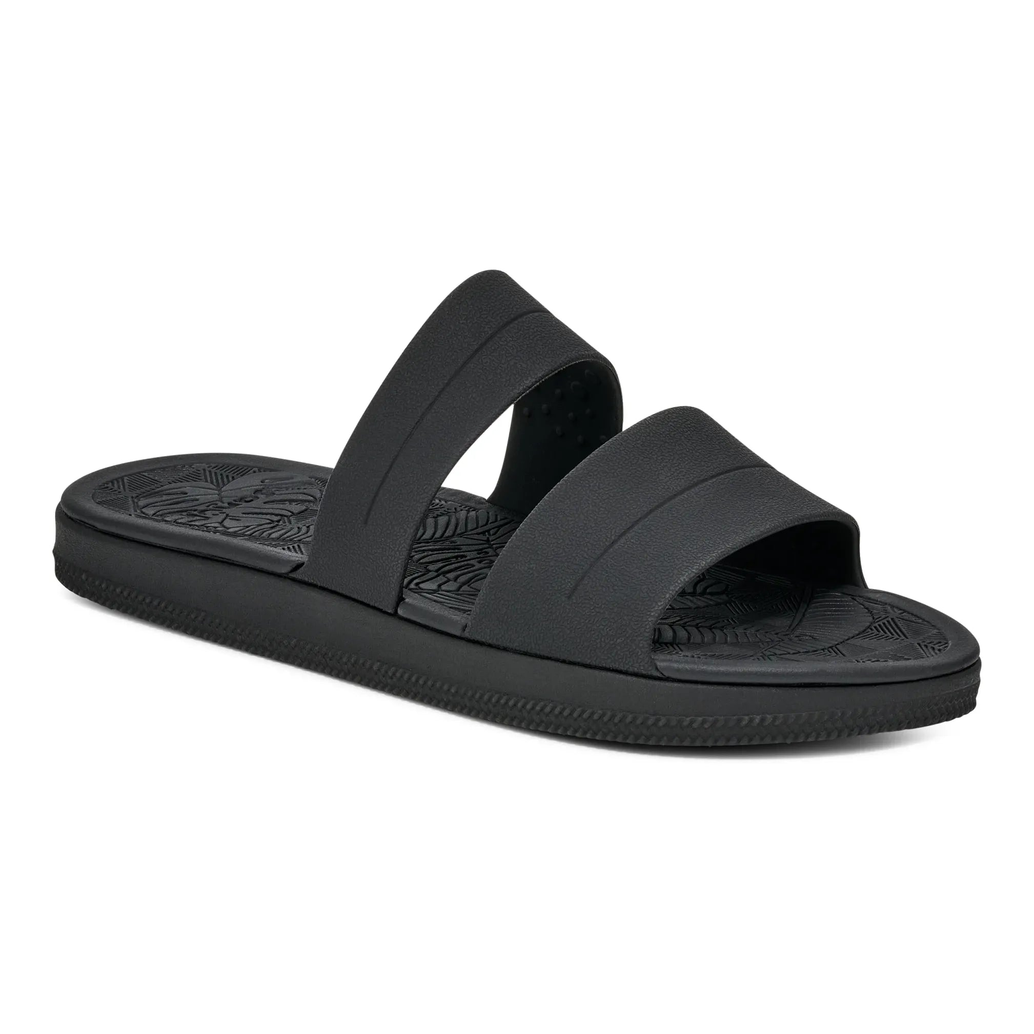Women's Sanuk Black Funshine 2 Strap Slip on Sandals 1165331-BLK