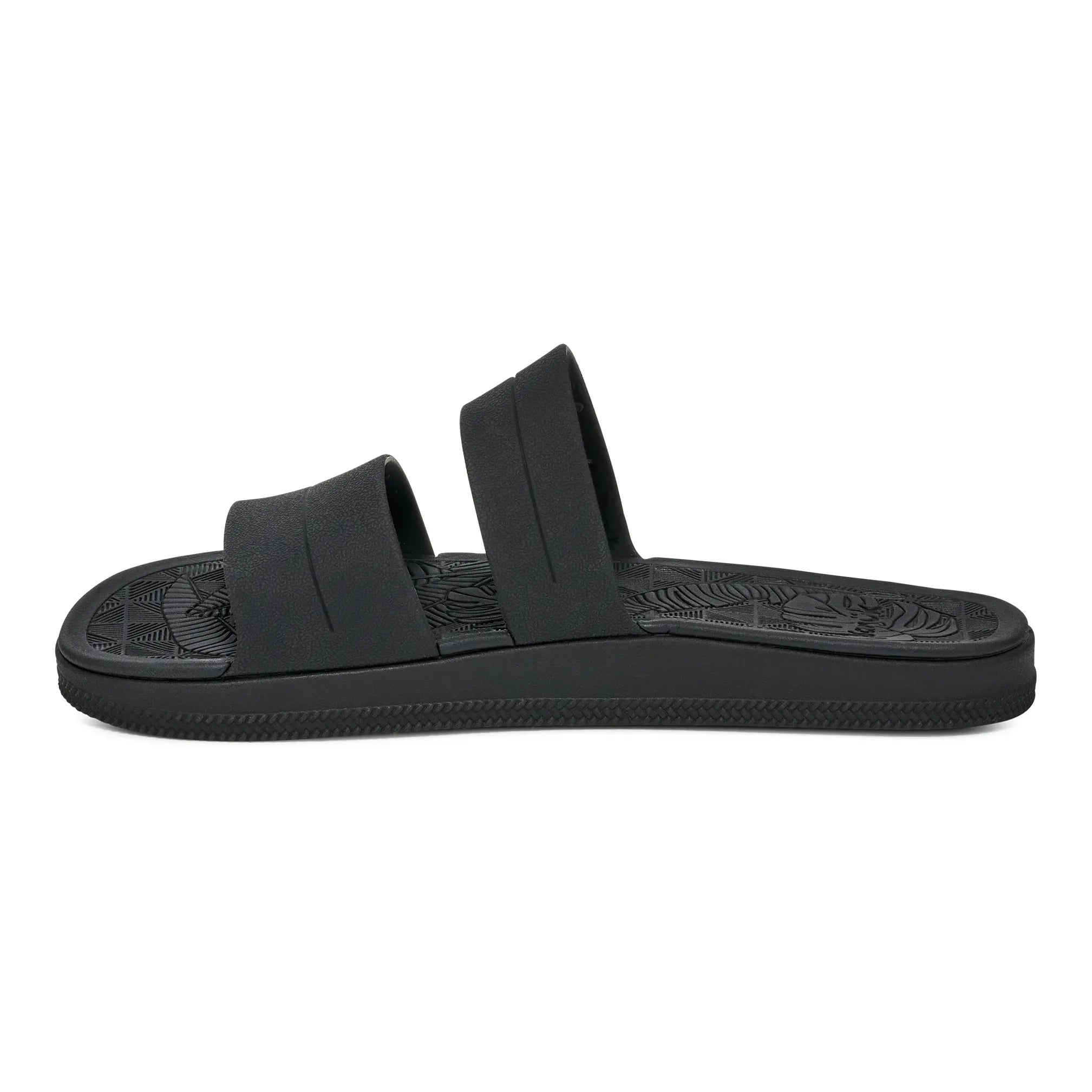 Women's Sanuk Black Funshine 2 Strap Slip on Sandals 1165331-BLK