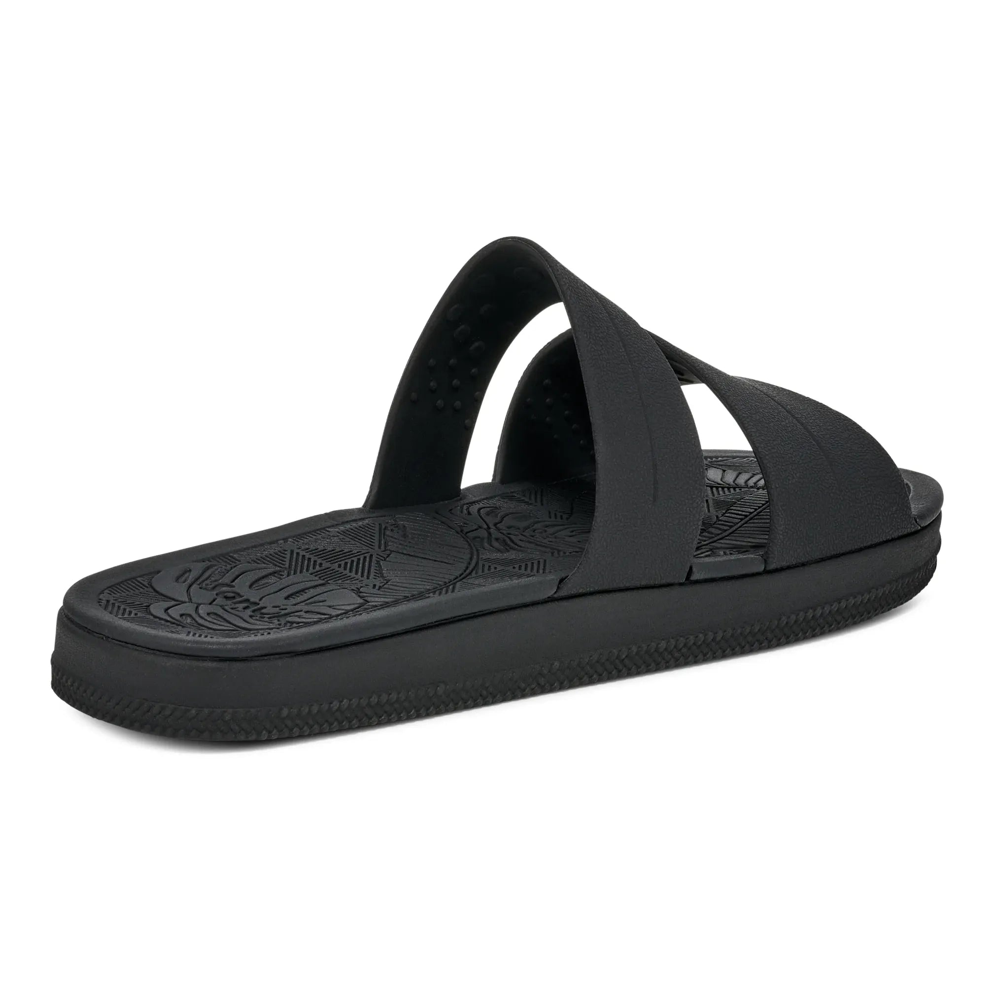 Women's Sanuk Black Funshine 2 Strap Slip on Sandals 1165331-BLK