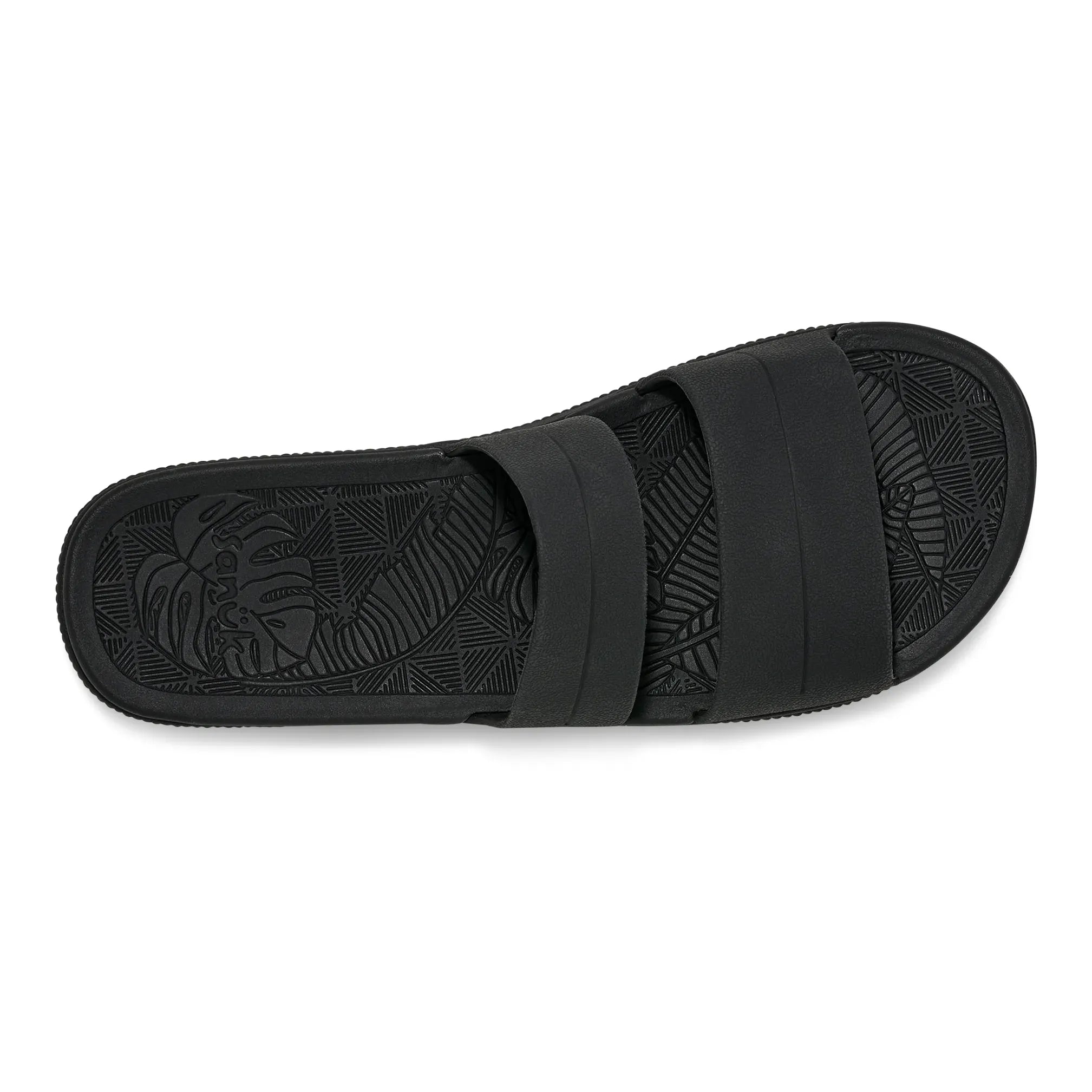 Women's Sanuk Black Funshine 2 Strap Slip on Sandals 1165331-BLK