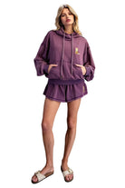 ee:some Women's Plum Mineral Western Boot Embroidered Hoodie