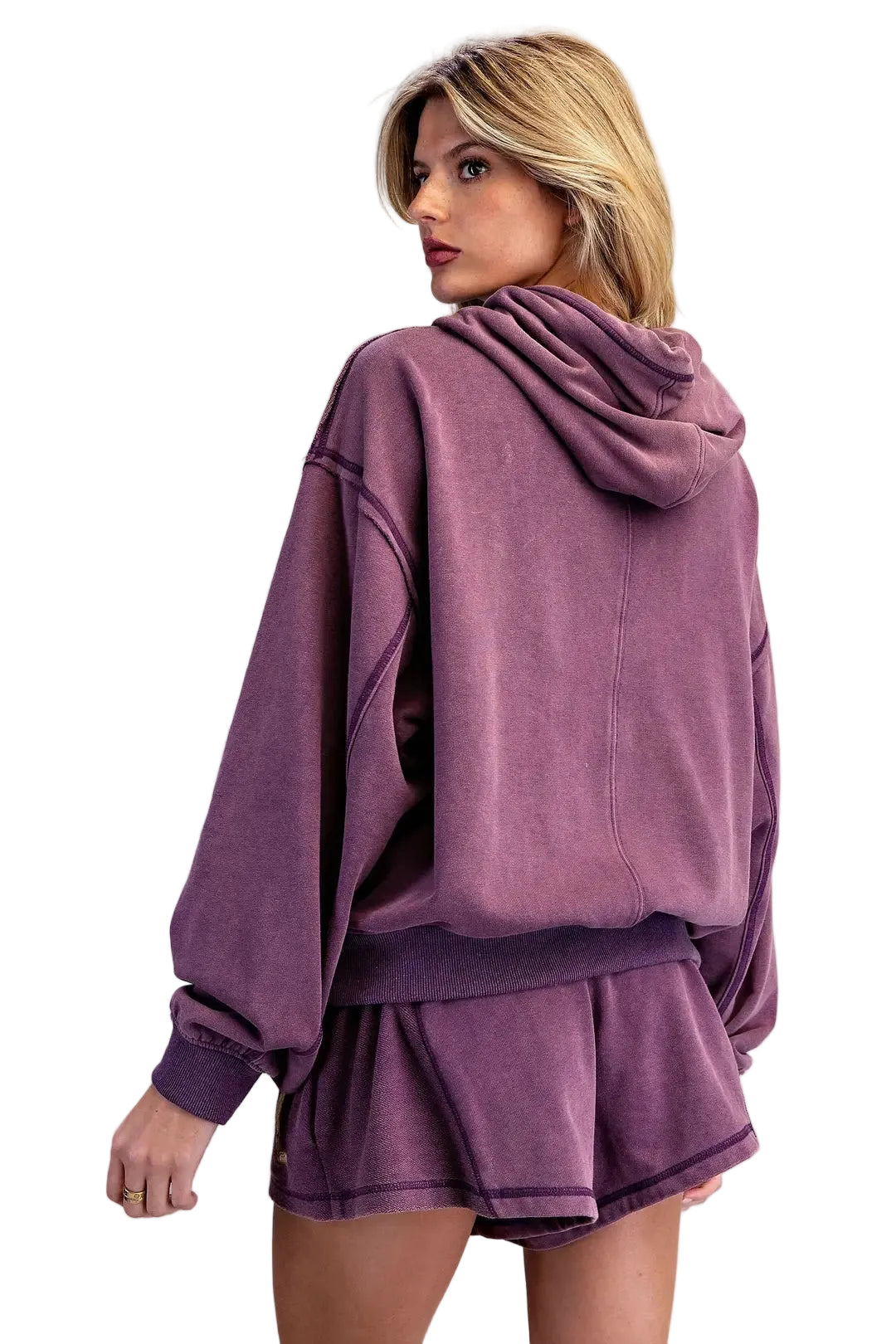 ee:some Women's Plum Mineral Western Boot Embroidered Hoodie