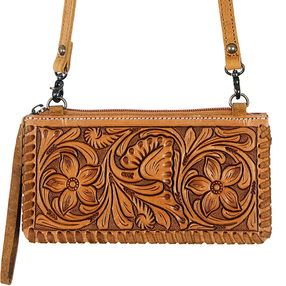 Women's American Darling Tooled Leather Wallet ADBG535TAN