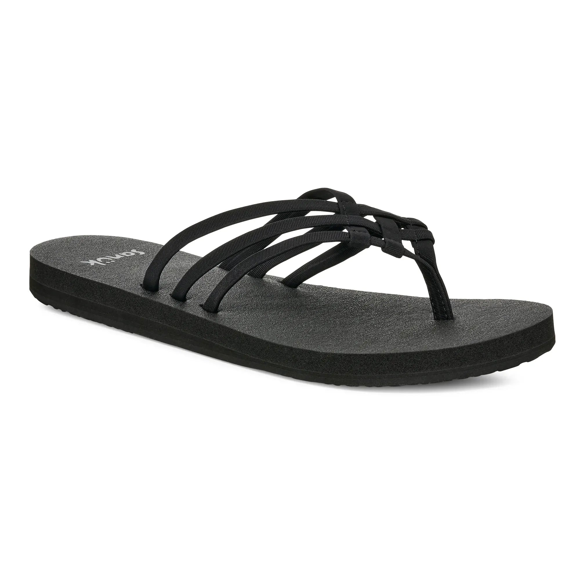 Women's Sanuk Black Yoga Sandy II Flip Flops 1169691-BLK