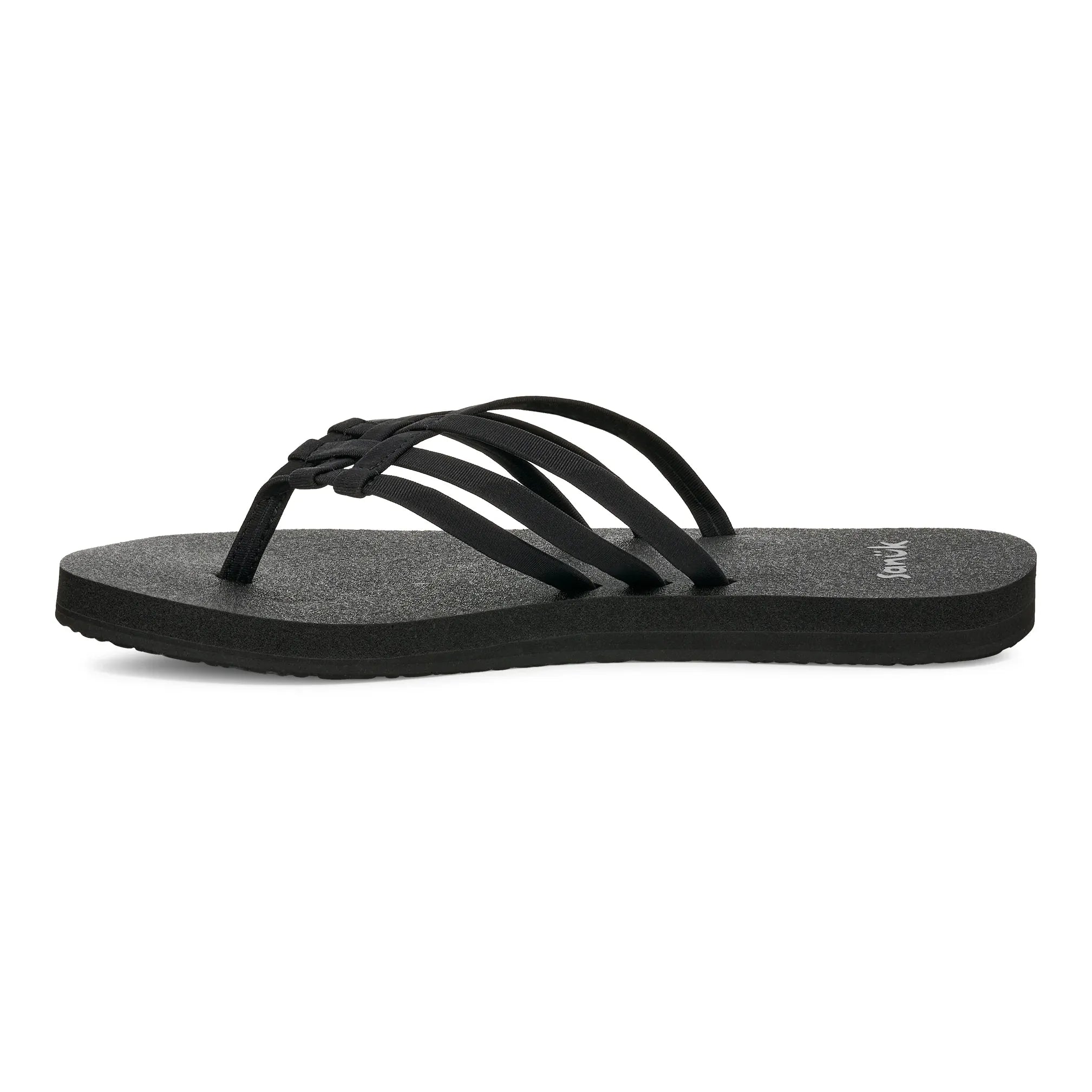 Women's Sanuk Black Yoga Sandy II Flip Flops 1169691-BLK