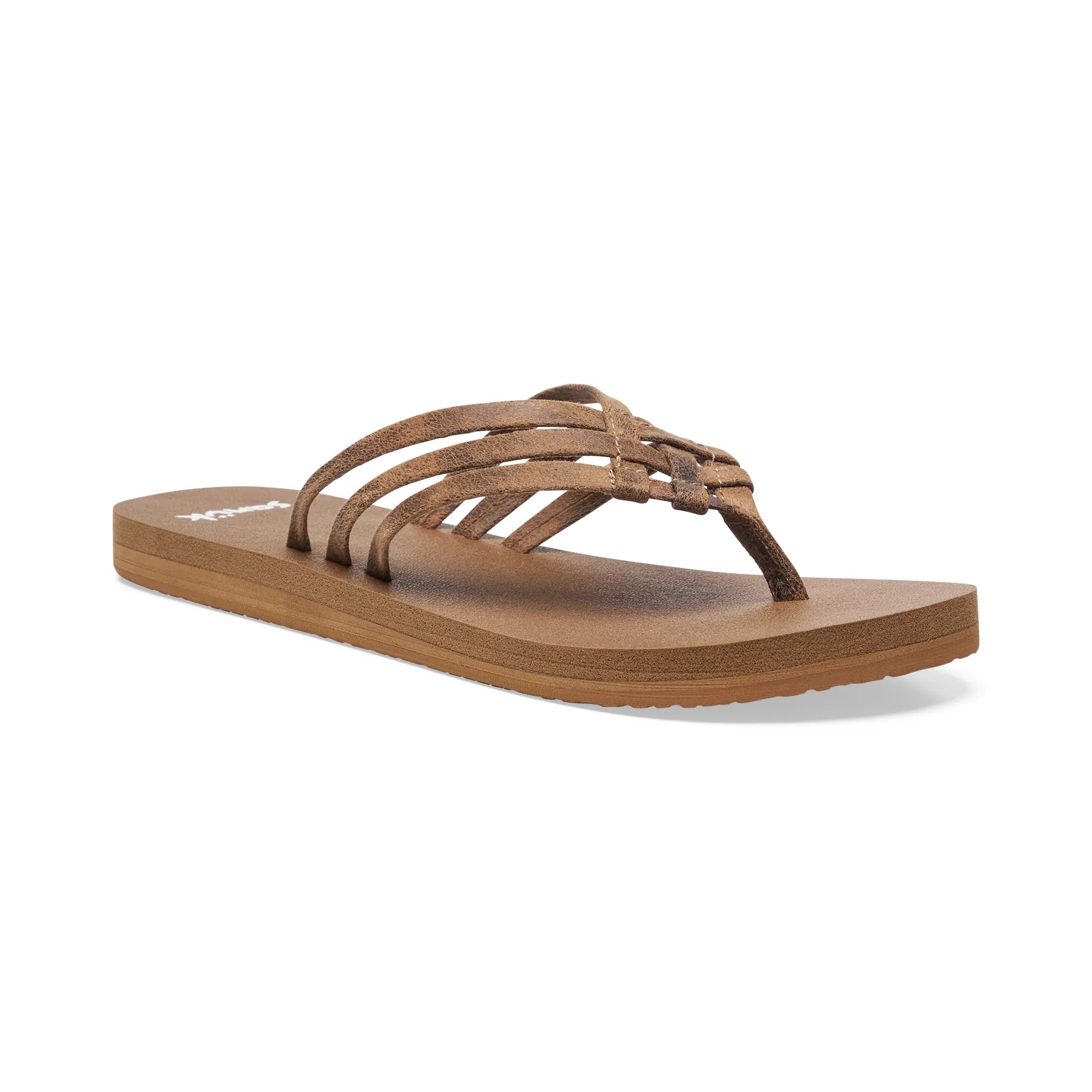 Women's Sanuk Ojai Tan Yoga Sandy Novelty Flip Flops 1174691-OJTAN