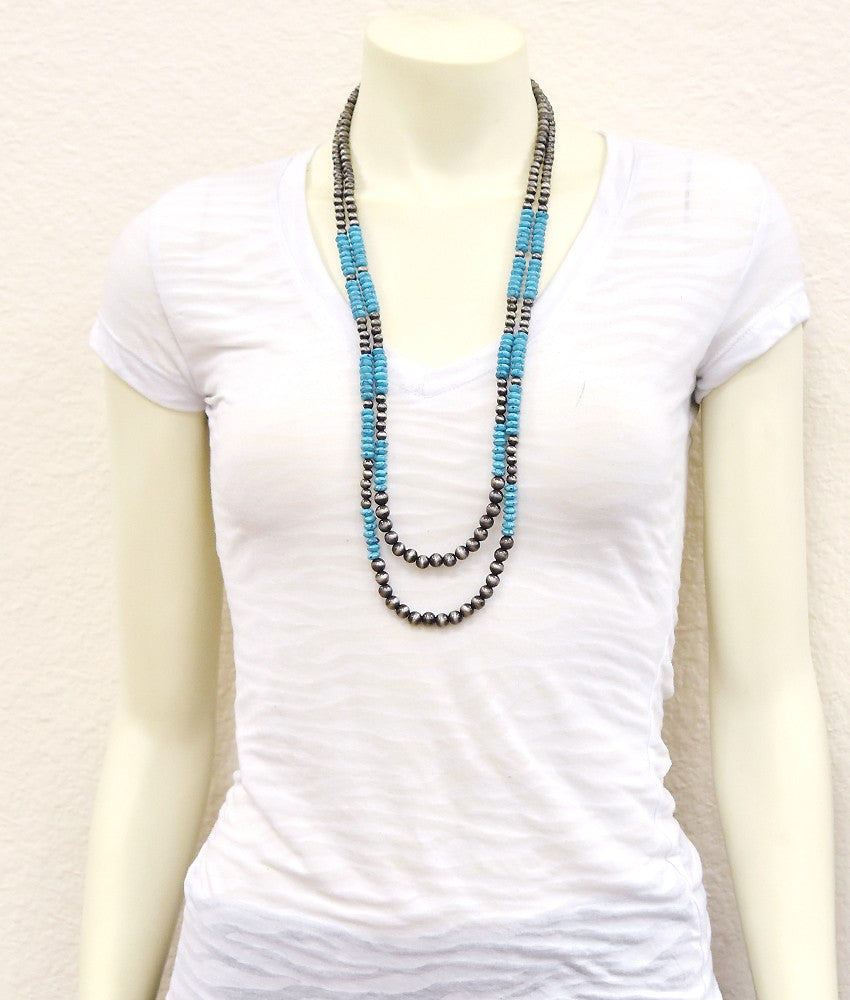 Isac Women's 29" Western Bead 2-Strand Necklace 