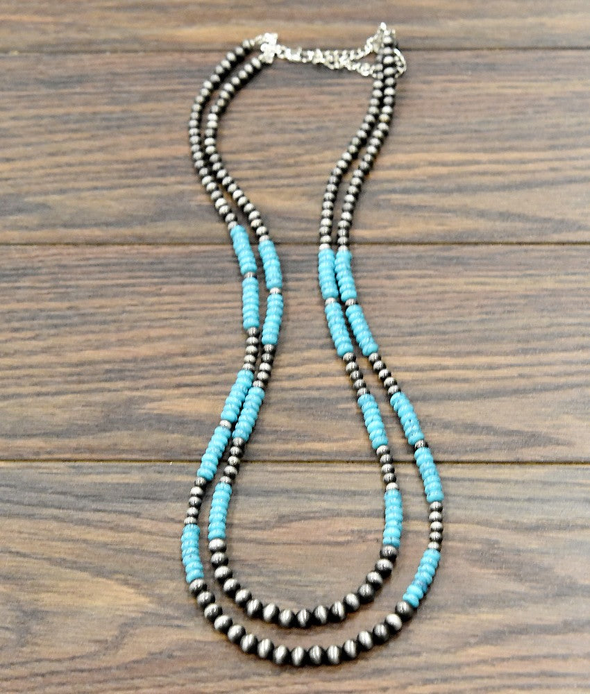 Isac Women's 29" Western Bead 2-Strand Necklace 