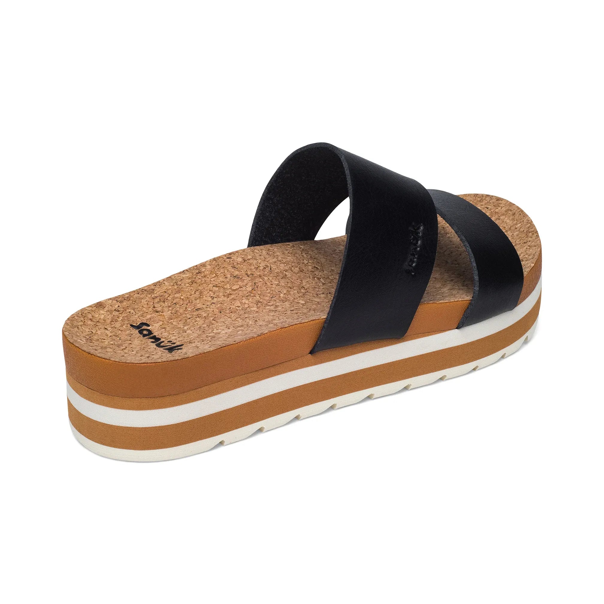 Women's Sanuk Black Alt-Itude Platform Slip on Sandals 1234571-BLK