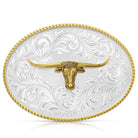 Men's Montana Silversmiths Classic Western Two-Tone Buckle With Longhorn 1255-767M