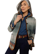Pendleton Women's Indigo Multi Harding Reversible Wool Coat TE375