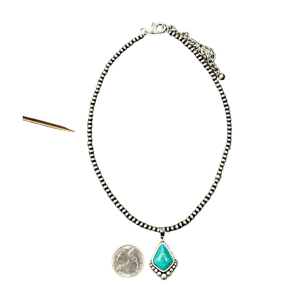 Women's Isac Handmade Navajo Arrowhead Turquoise Necklace 