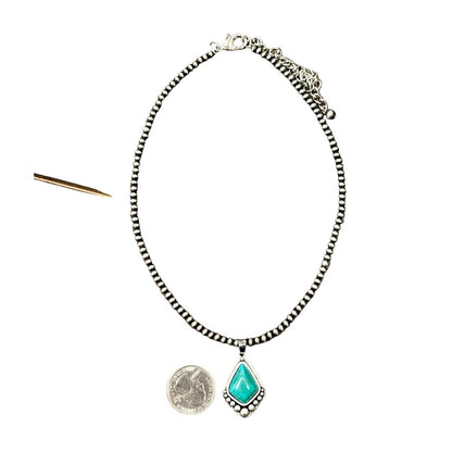 Women's Isac Handmade Navajo Arrowhead Turquoise Necklace 