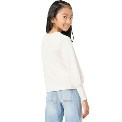 Girls Textured Rib Cuff Knit Top GN4155