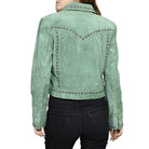 Women's American Darling Genuine Leather Olive Concho Jacket ADJKT041