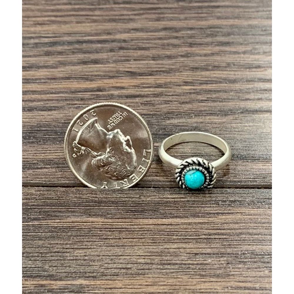 Women's Isac 6mm Turquoise, Brass Adjustable Ring 750364-1