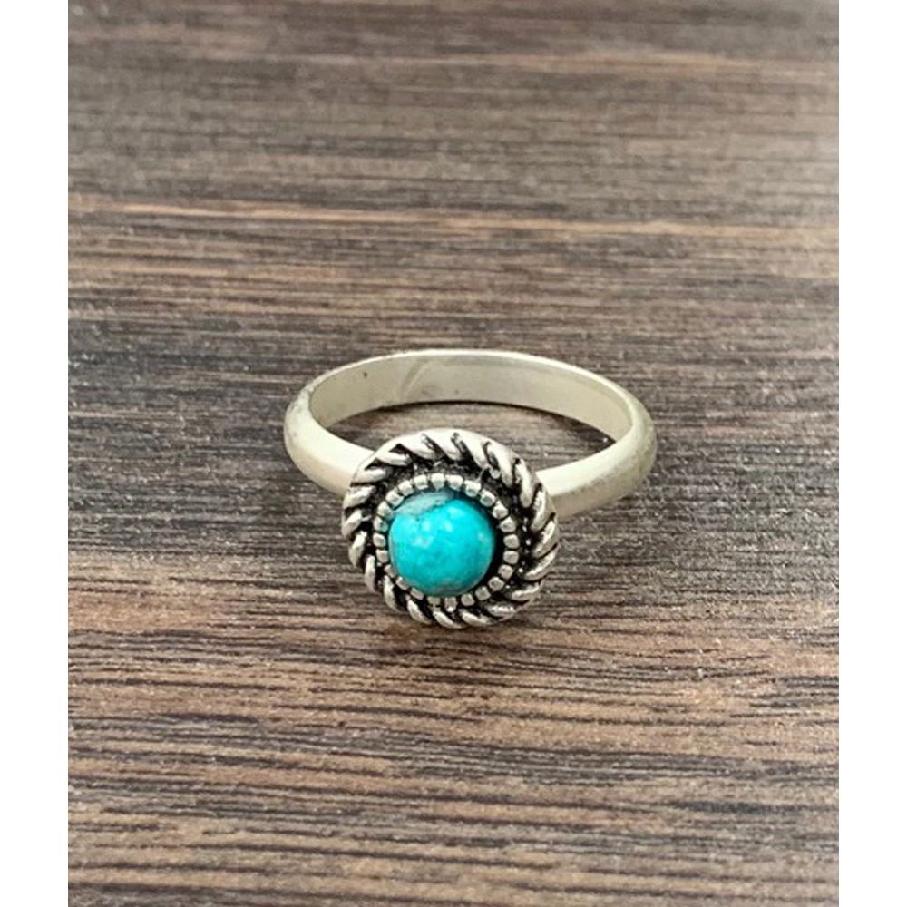 Women's Isac 6mm Turquoise, Brass Adjustable Ring 750364-1
