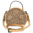 American Darling Women's Round Hand Tooled Leather Canteen Bag ADBGZ809