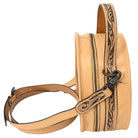 American Darling Women's Round Hand Tooled Leather Canteen Bag ADBGZ809