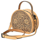 American Darling Women's Round Hand Tooled Leather Canteen Bag ADBGZ809
