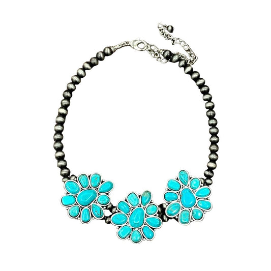 Women's Isac 15" Long Turquoise Necklace 