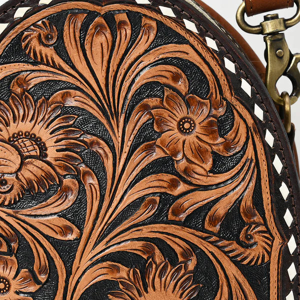 Women's American Darling Round Canteen Crossbody Genuine Leather Bag ADBGA598