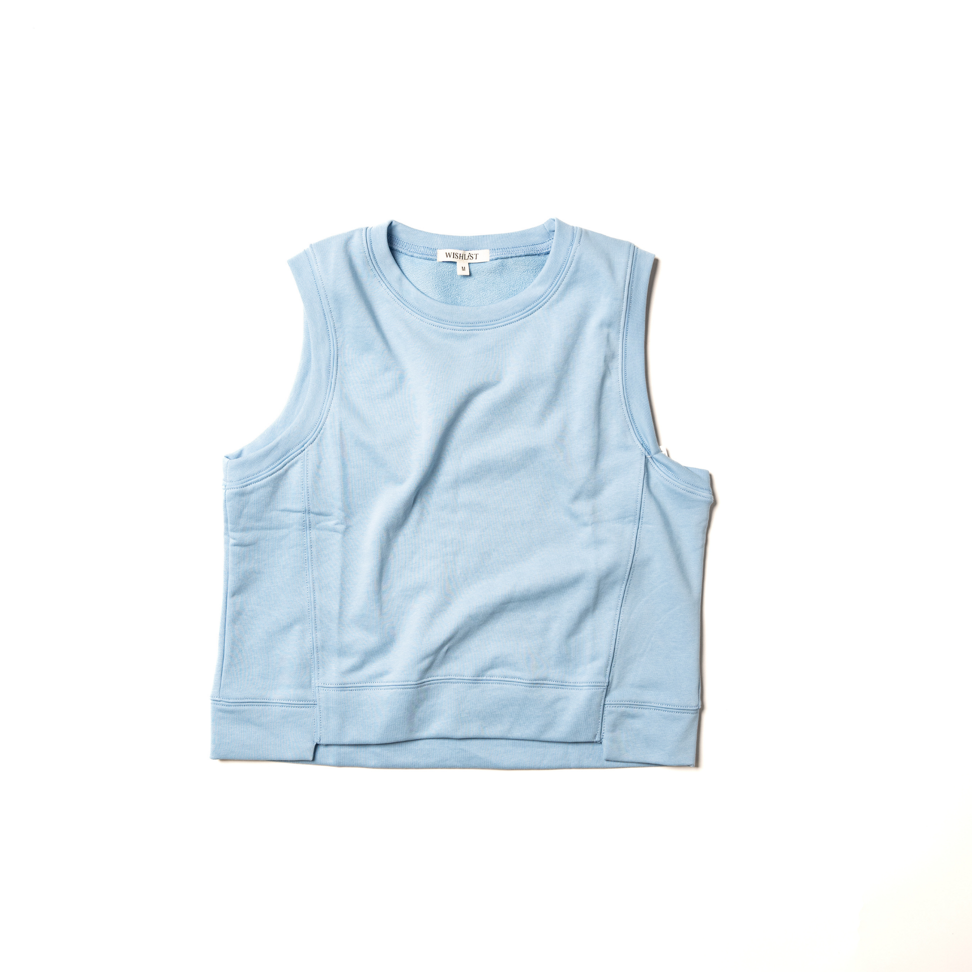 Women's Blue French Terry Tank Top WL25-10272T - Crazy House Western Wear