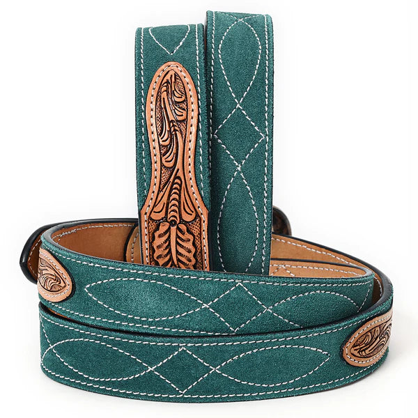Women's American Darling Green Suede Western Belt ADBLF333