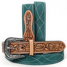 Women's American Darling Green Suede Western Belt ADBLF333