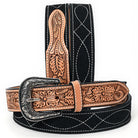 Women's American Darling Black Suede Western Belt ADBLF335