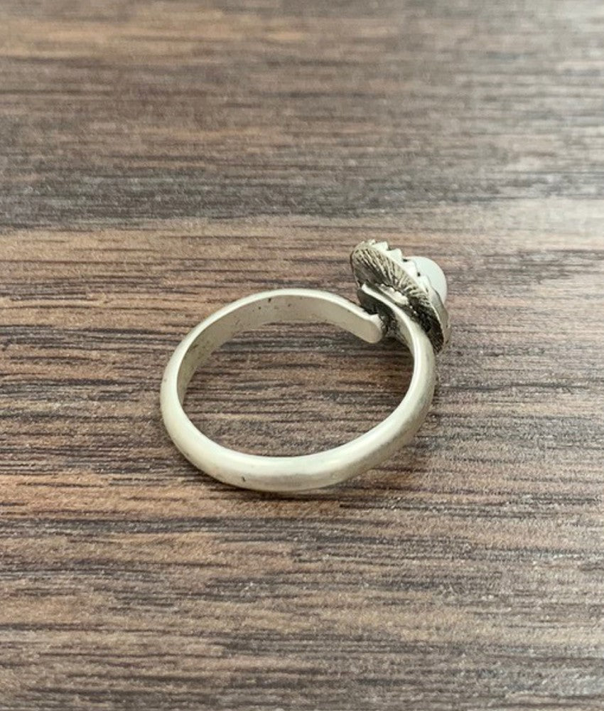 Women's Isac 6mm White Turquoise, Brass Adjustable Ring 750400-1