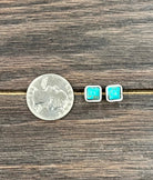 Women's Isac 6mm Square Turquoise Stud Earrings 723047
