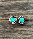 Isac 7mm Irregular Turquoise Stud Earrings 723045