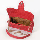 Women's American Darling Red Genuine Leather Quilted Concho Bag ADBGA871