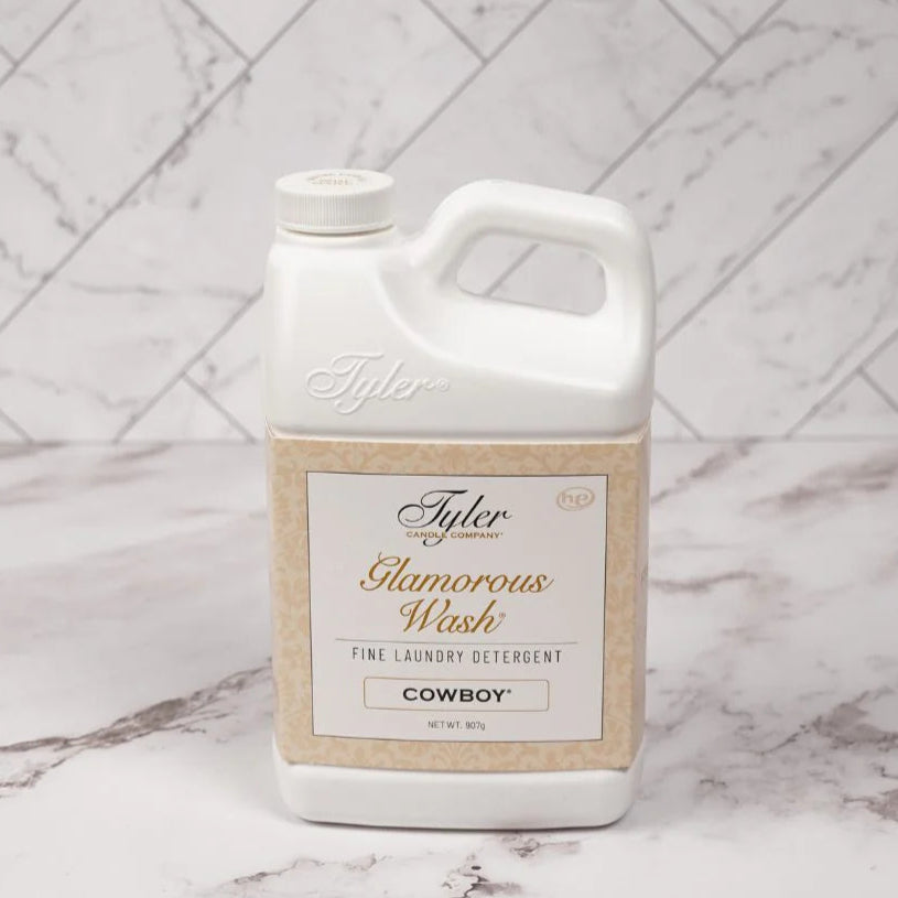 Tyler Candle Company 32 oz. Glamorous Wash Laundry Detergent - Cowboy Leather