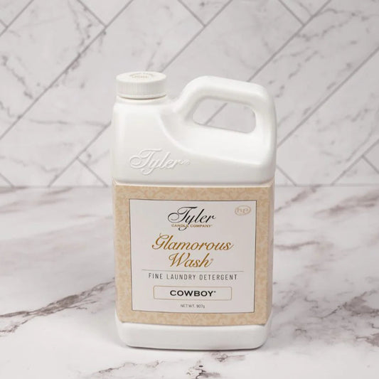 Tyler Candle Company 32 oz. Glamorous Wash Laundry Detergent - Cowboy Leather