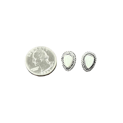 Women's Isac 10mm Drop White Turquoise Stud Earrings
