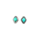 Women's Isac 10mm Diamond Turquoise Stud Earrings