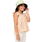 Girls Hayden Textured Floral Button Back Ruffle Tank GY5970 - Crazy House Western Wear