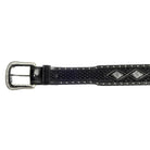 Men's Cowboy Chrome Black Belt with Nailheads and Diamond Conchos 1612 