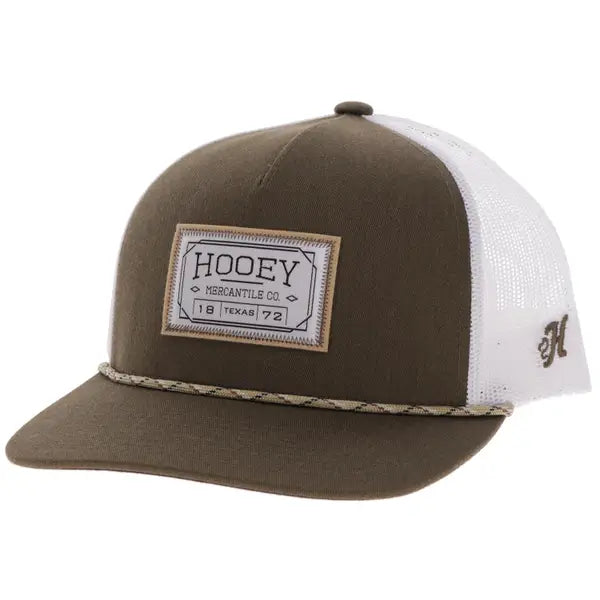 Men's Hooey Doc 5 Panel Trucker Cap Olive/White 2502T-OLWH