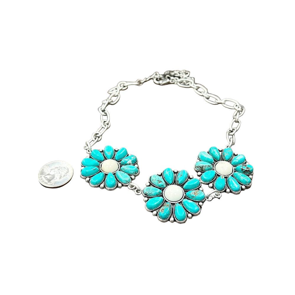 Women's  Isac 15" Long Handmade Navajo Turquoise Necklace